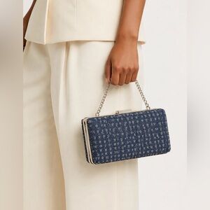 Evening Clutch black lace with silver sequence